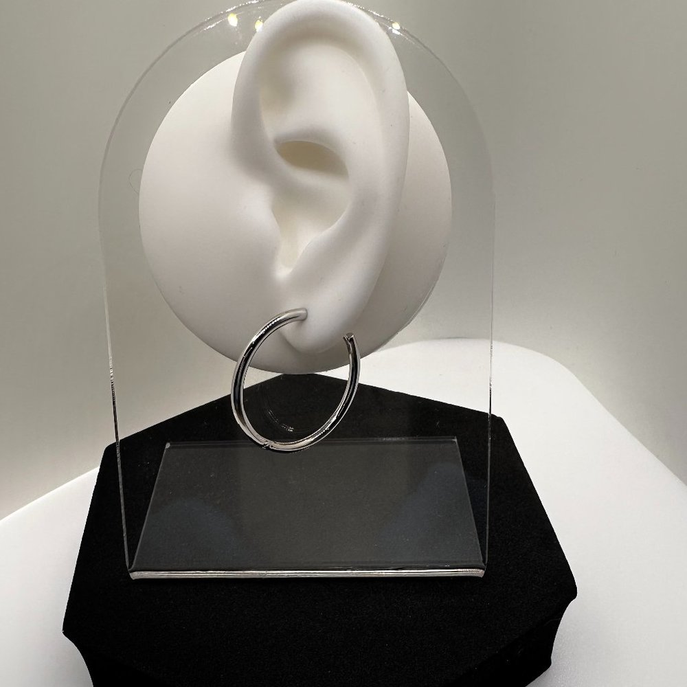 Silver 30mm Minimalist Hoop Earrings